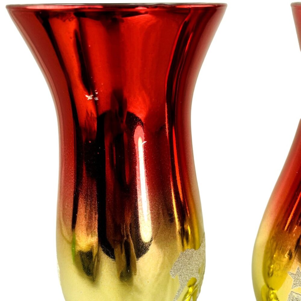 Set 2 MGM Grand Hollywood Theater Mirrored u Pink Goblet Glass Red Gold Collecti - Picture 4 of 5